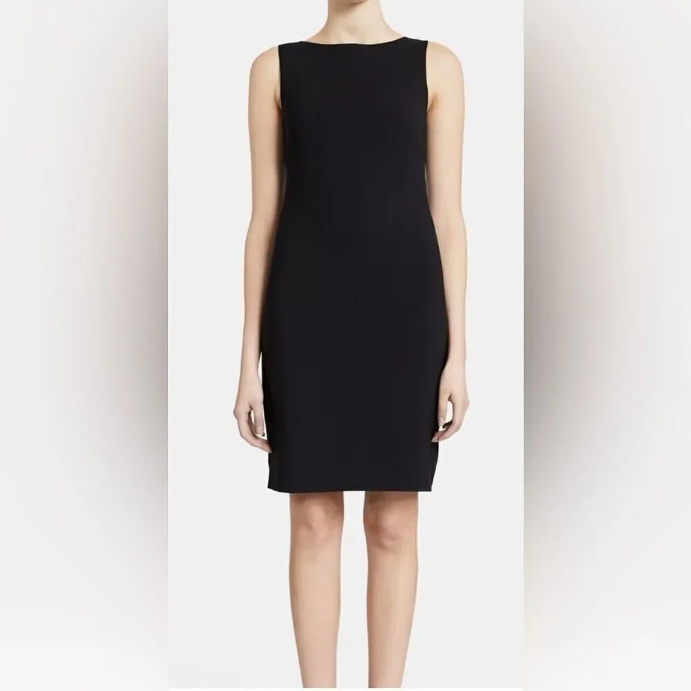 Theory Black Sleeveless Sheath Dress In Sevona Stretch Wool Size 12